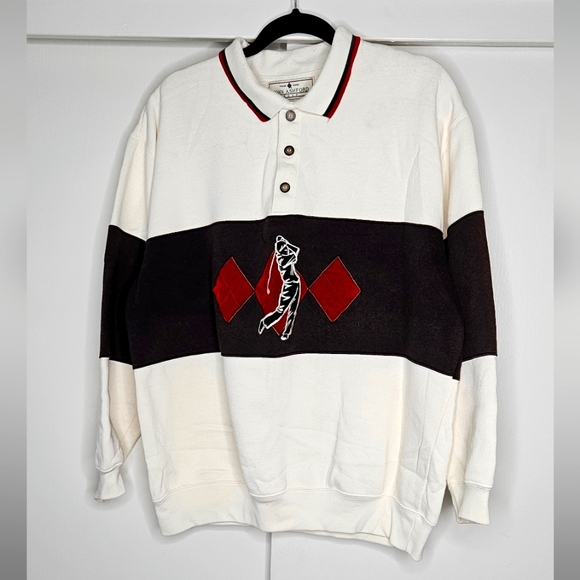 VTG JOHN ASHFORD GOLF Embroidered Sweater Sz L - Picture 9 of 9